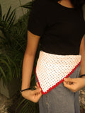 White (red bordered) bandana