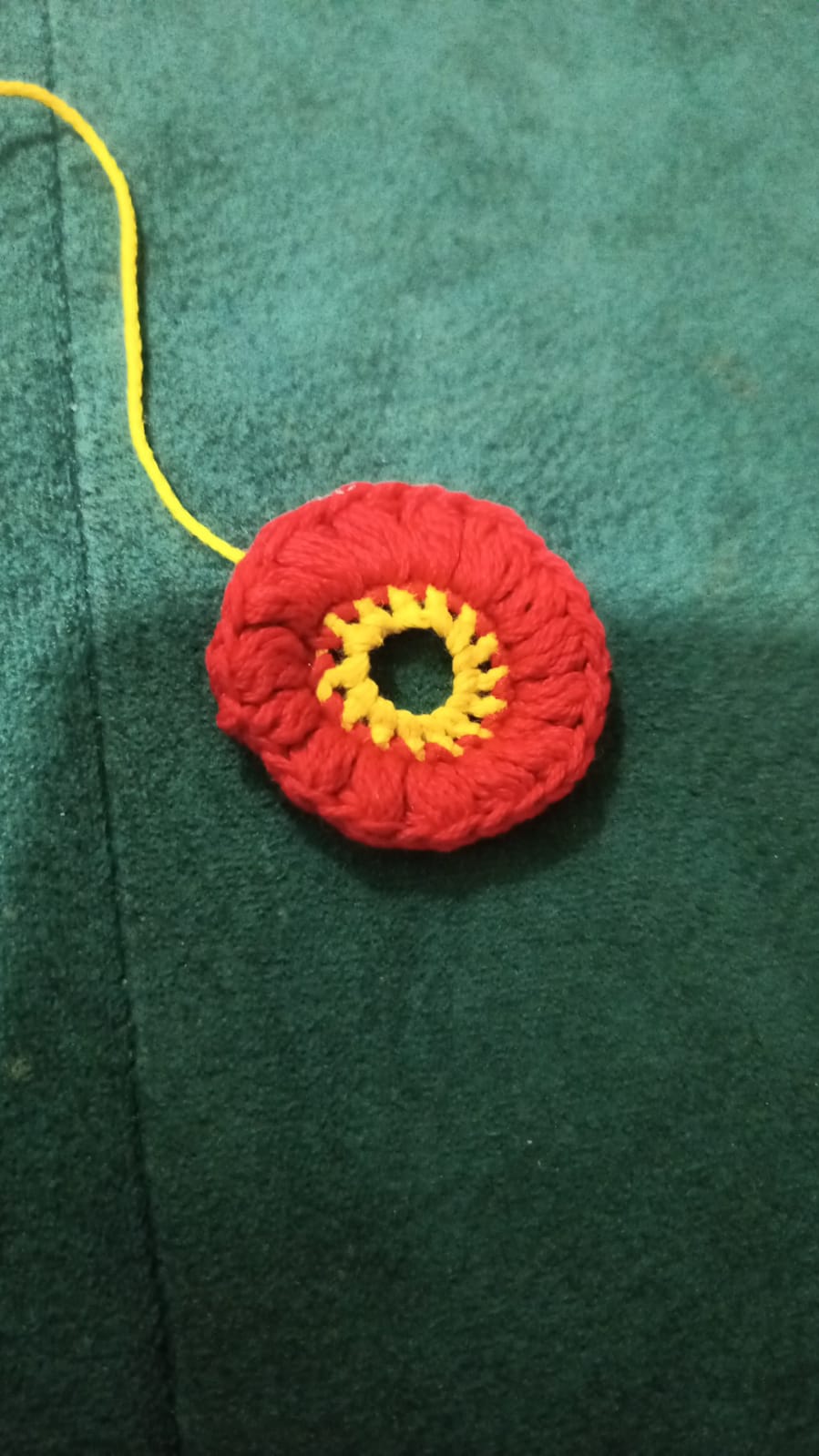 Red flower button accessory