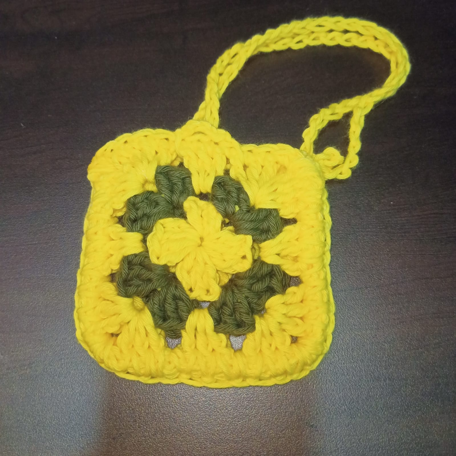 Granny square bag pouch charm