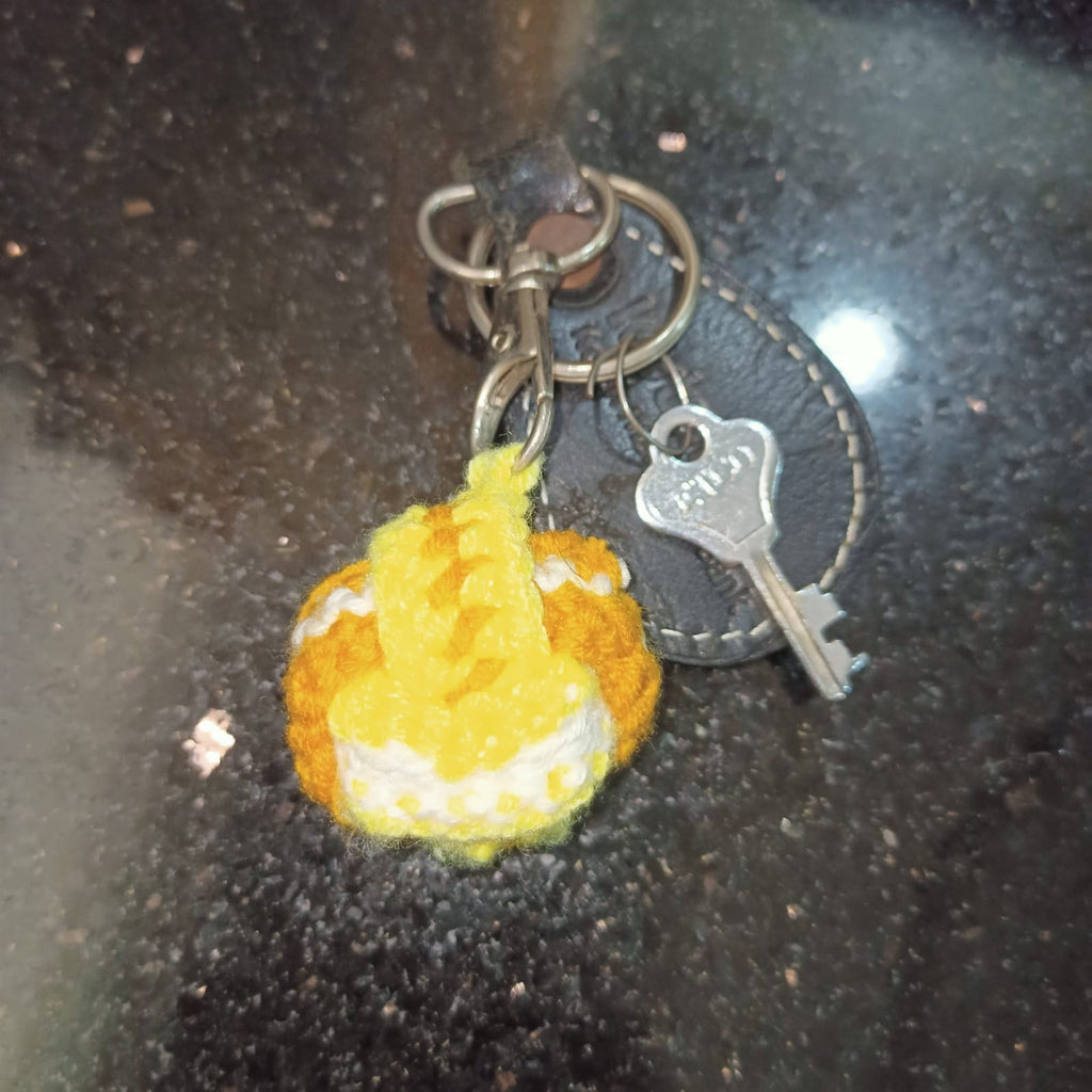 Yellow volleyball keychain