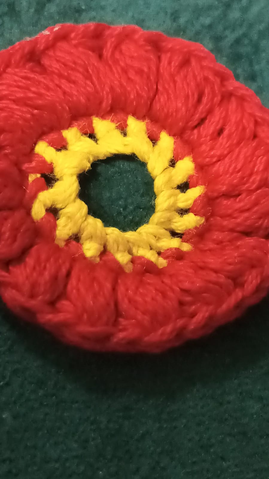 Red flower button accessory