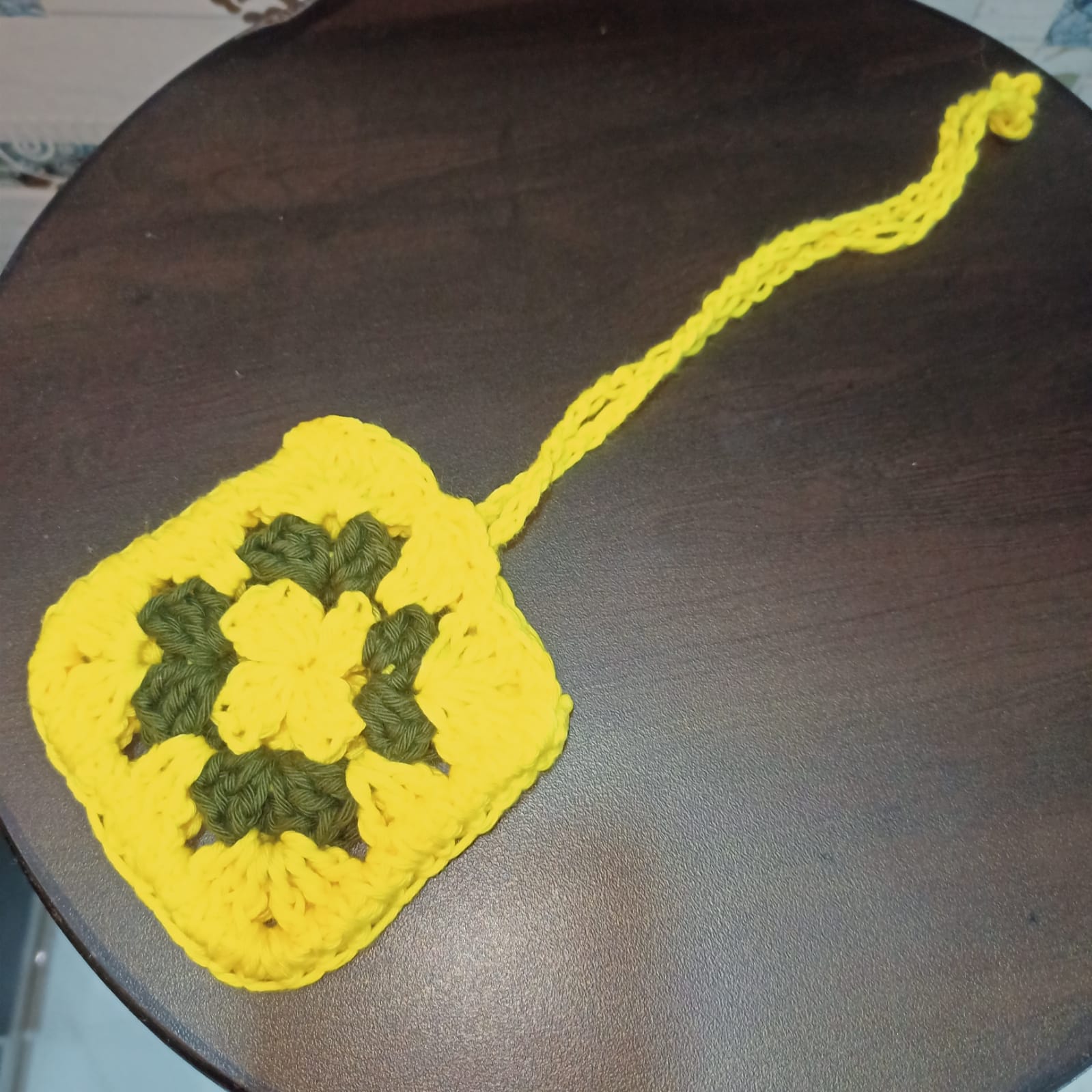 Granny square bag pouch charm
