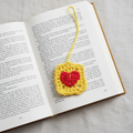 Heart Bookmark Top Shot Flat Lay