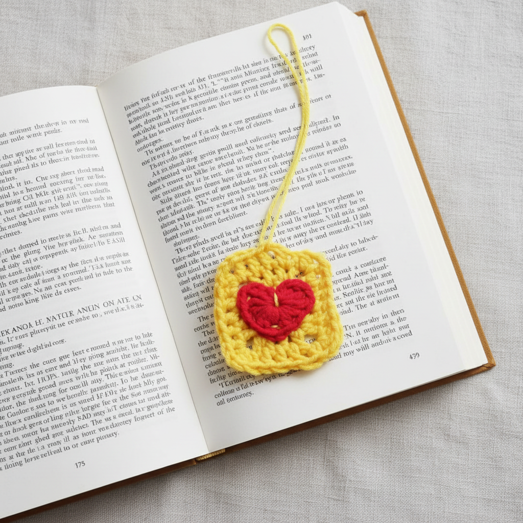 Heart Bookmark Top Shot Flat Lay