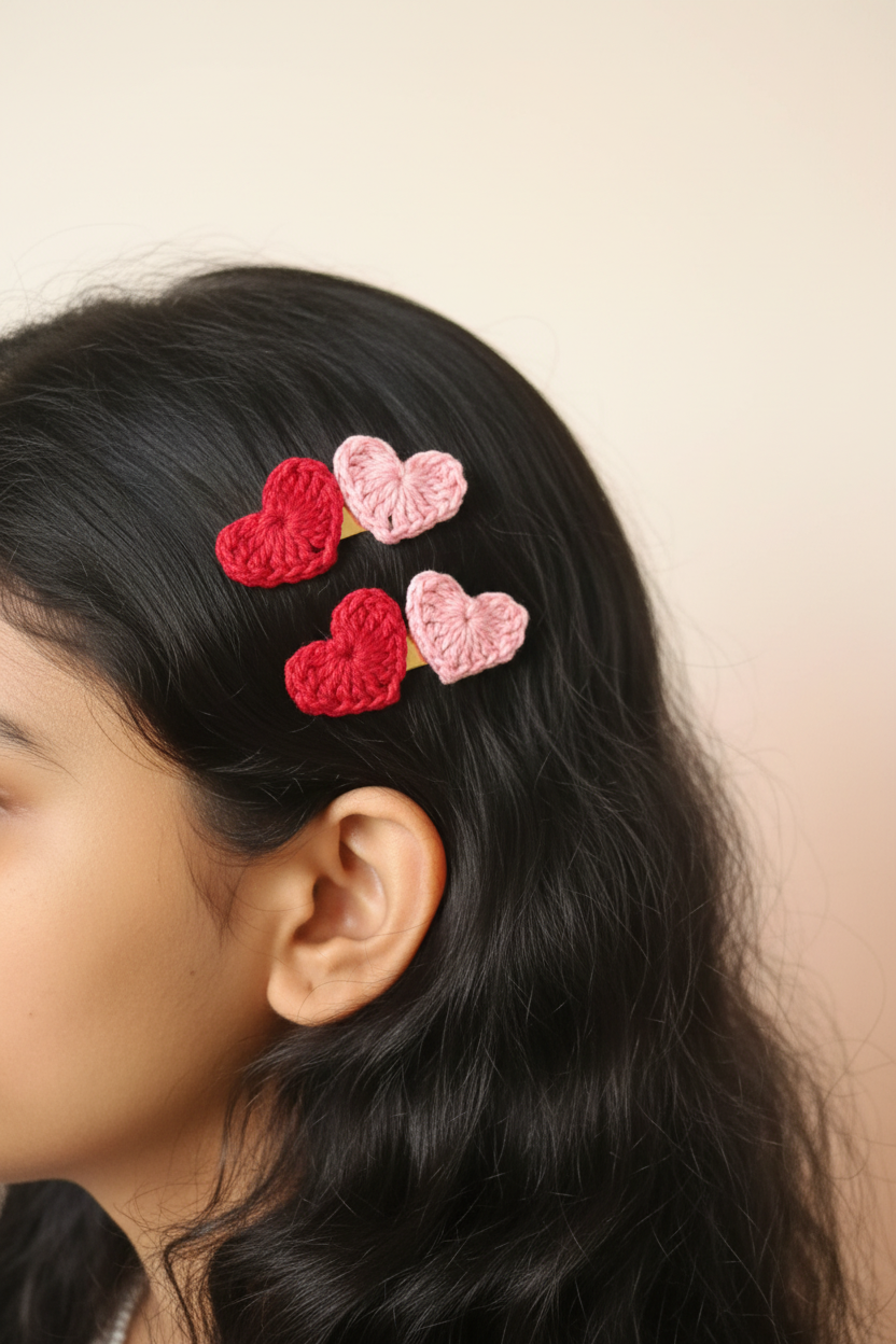 Red and Pink Heart Clips