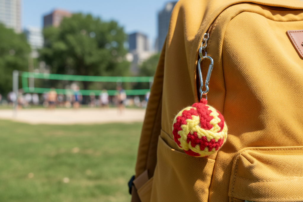 Red Volleyball Keychain Lifestyle Shot